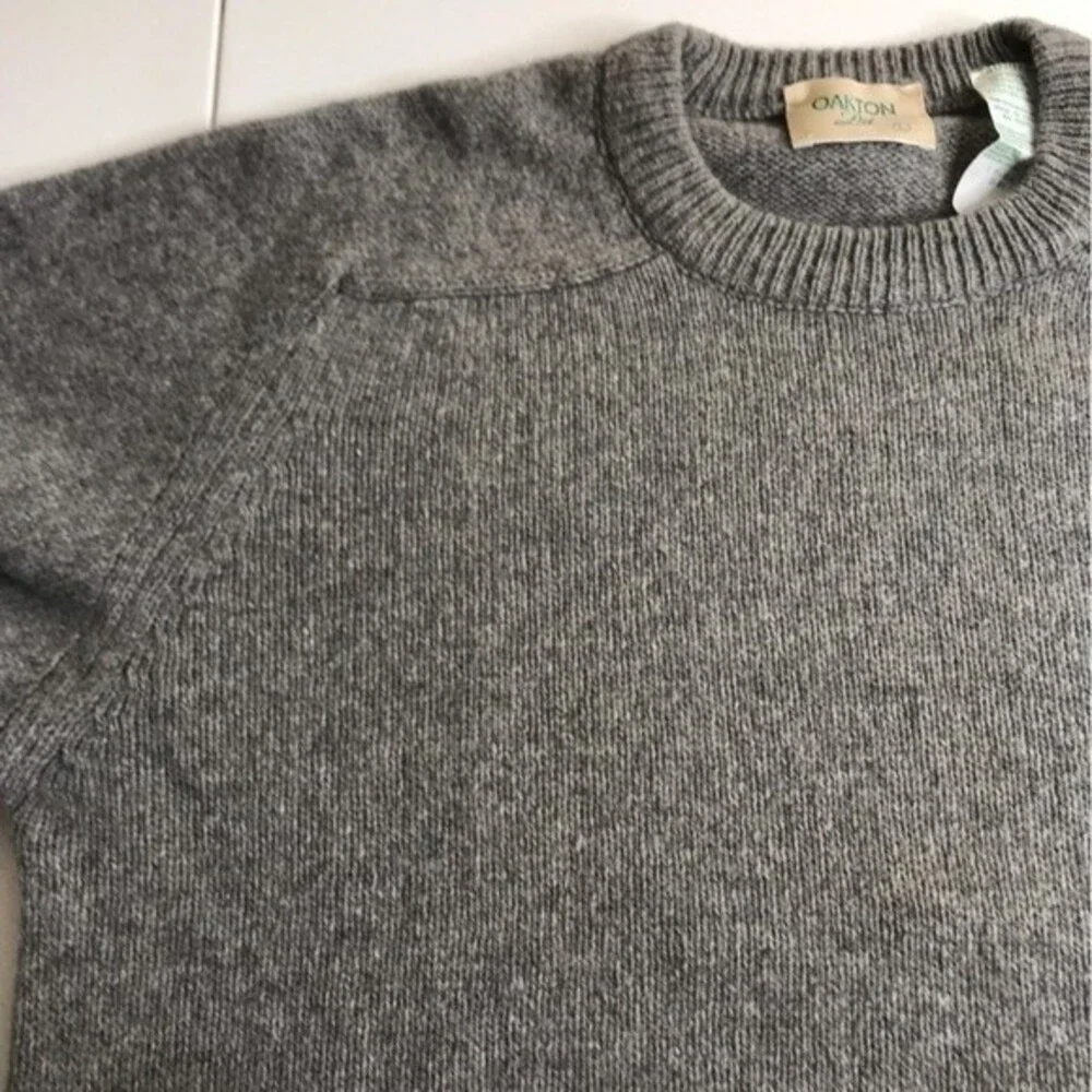 Vintage Oakton Ltd Wool Blend Gray Marled Crew Neck Long Sleeve Sweater Large